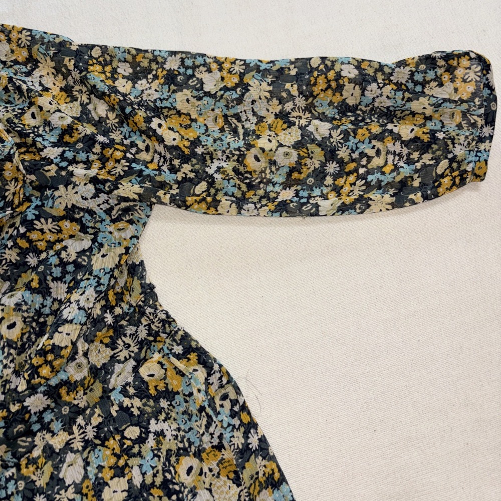 LOFT Womens Size XL Floral Maxi Shirt Dress  Button Front Cottagecore Flowy‎ - Picture 6 of 11